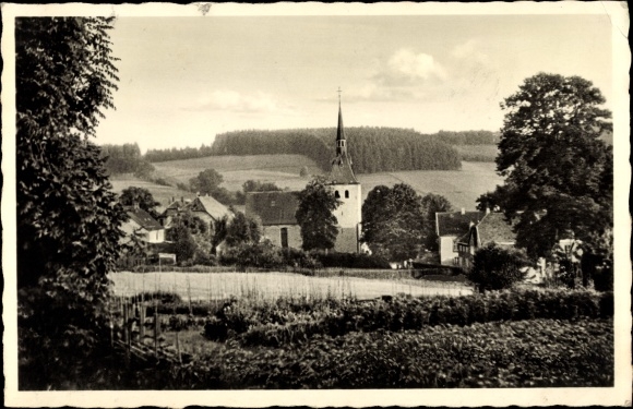 Ak Rönsahl Kierspe Sauerland, Gesamtansicht, Kirche