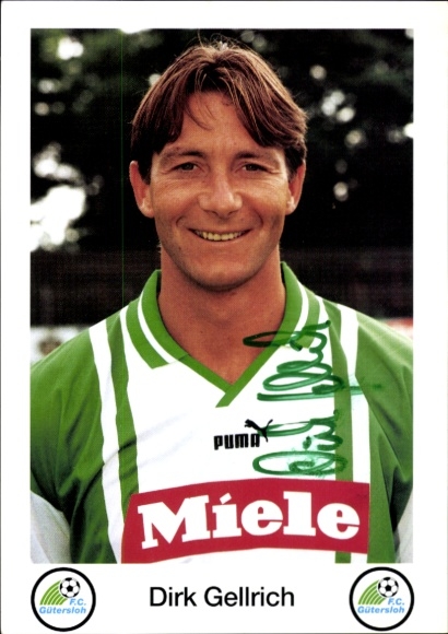 Autogrammkarte Fußballer Dirk Gellrich, FC Gütersloh, Autogramm