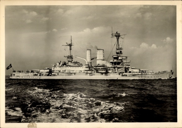 Picture German warship, Schleswig Holstein, ship of the line, Kriegsmarine