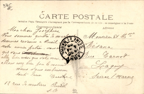 Postcard Rueil Malmaison Hauts de Seine, Eglise Tombeau de l'Impératrice Joséphine, train station arrival...