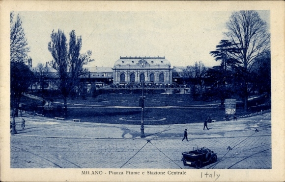 Ansichtkaart Milano Milaan Lombardia, Piazza Fiume, Centraal Station