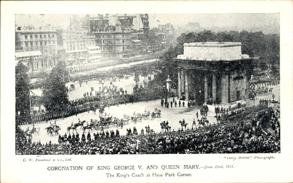 Postcard Gilwell Park Epping Forest London England, Coronation of King George V and Queen Mary, King'