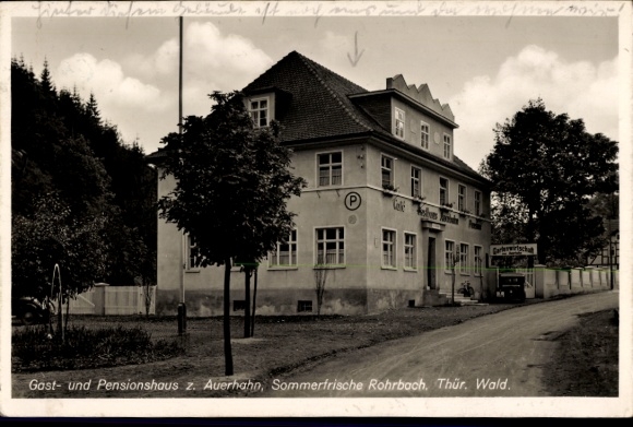 Postcard Rohrbach Thuringian Forest, Guesthouse and Pension z. Auerhahn
