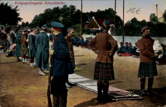 Postcard Prisoners of War Scottish, Scots, Kilt, I WK