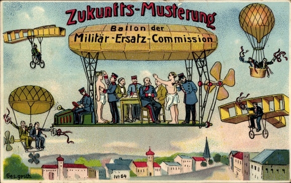 Future Postcard Future Musterung, Balloon of the Military Replacement Commission