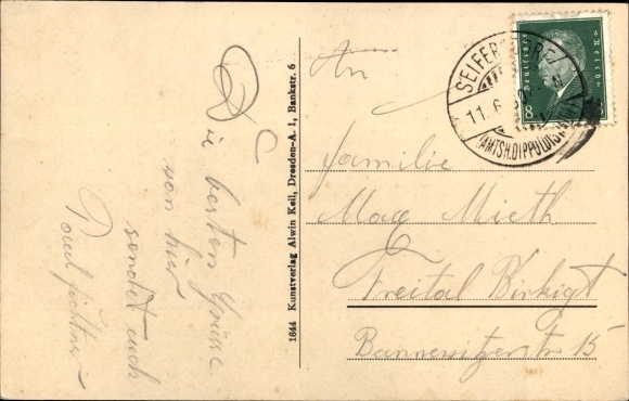 Postcard Seifersdorf Dippoldiswalde in the Eastern Ore Mountains, convalescent home