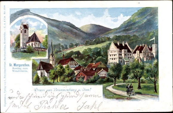 Artist PC Brannenburg in the district of Rosenheim, Upper Bavaria, St. Margarethen, rise to the Wendelstein, place