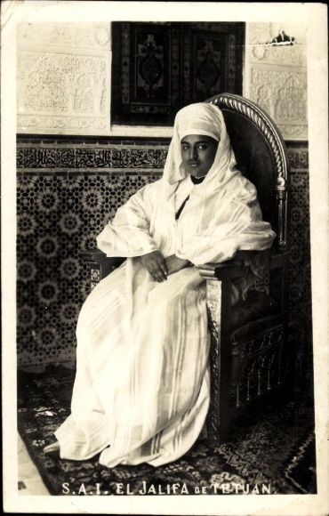 Postcard Muley el Hassán ben el Mehdi, Jalifa of the Protectorate of Spanish Morocco