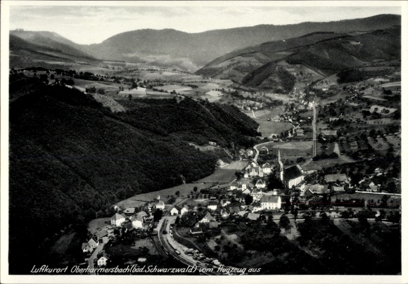 Ak Oberharmersbach im Schwarzwald Baden, Fliegeraufnahme