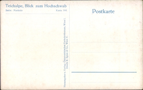 Postcard Styria Austria, Hochschwab, Teichalpe