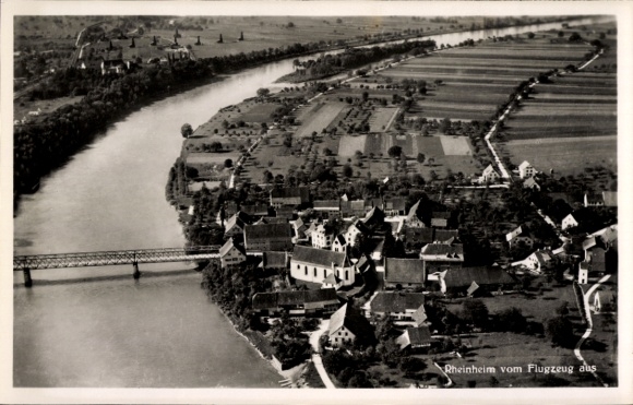 Ak Rheinheim Küssaberg Klettgau, Fliegeraufnahme