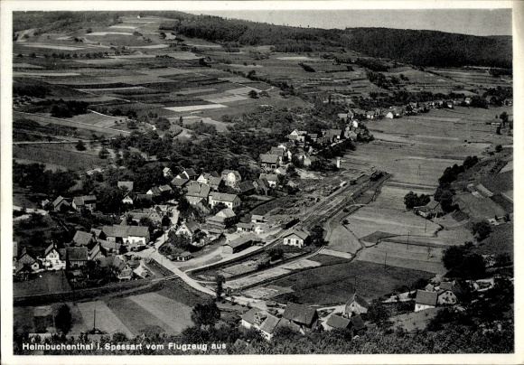 Postcard Heimbuchenthal in the Spessart, aerial photograph