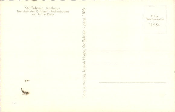 Postcard Staffelstein Upper Franconia, Town Hall, arithmetic book by Adam Riese