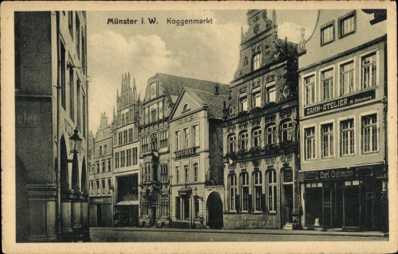 Ak Münster in Westfalen, Partie am Roggenmarkt
