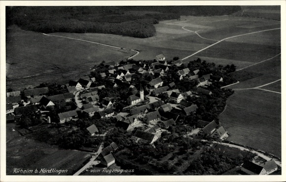 Ak Forheim bei Nördlingen Schwaben, Fliegeraufnahme