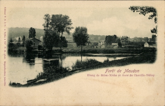 Postcard Meudon Hauts de Seine, Forêt, Etang de Brise-Miche, Gare de Chaville-Vélizy