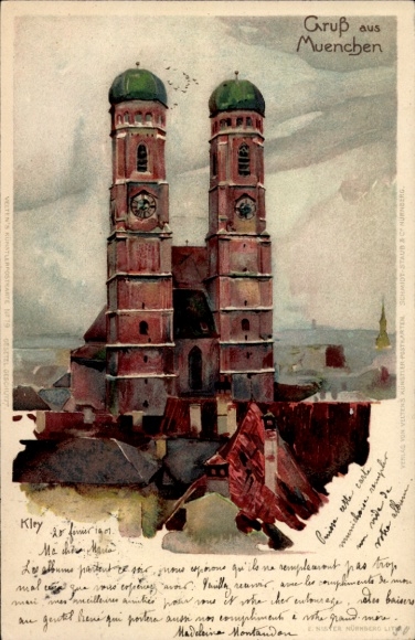 Artist Chromo-Litho Kley, Heinrich, Munich Bavaria, Frauenkirche
