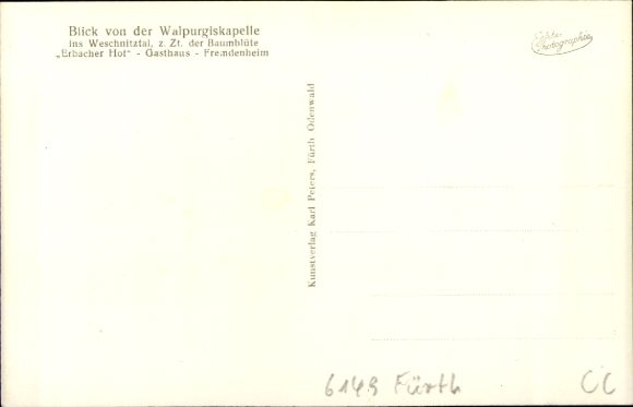 Postcard Weschnitz Fürth im Odenwald, valley, panorama