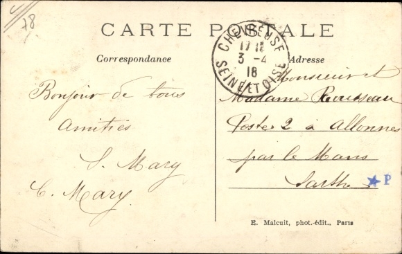 Postcard Cernay la Ville Yvelines, Route de Rambouillet