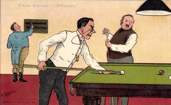 Artist Postcard Ludovici, A., Fiscal Games, Billiards