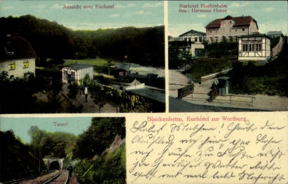 Ak Blankenheim (Bez. Halle) im Harzvorland, Kurzhotel zur Wartburg, Tunnel
