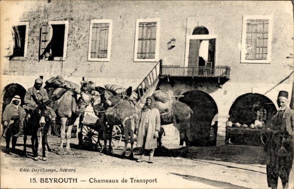 Ak Beirut Beyrouth Libanon, Kamele, Transport,  Menschen, Markt