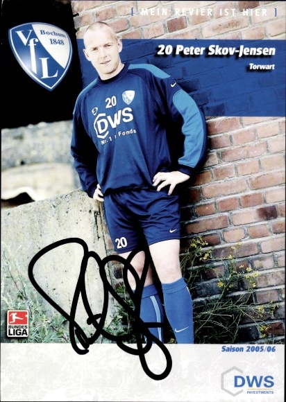 Autograph card footballer Peter Skov Jensen, VfL Bochum, autograph