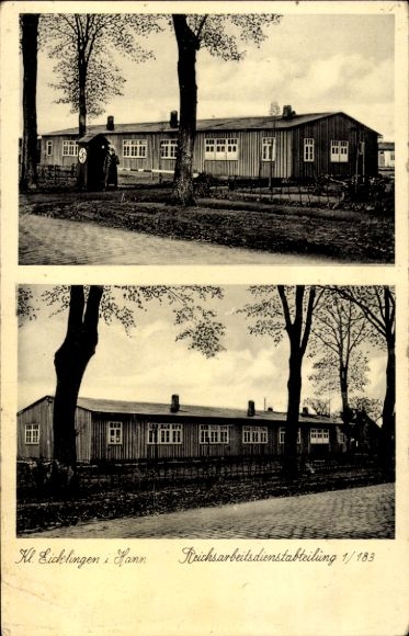 Postcard Klein Eicklingen in Lower Saxony, Reich Labor Service Department 1/183, RAD