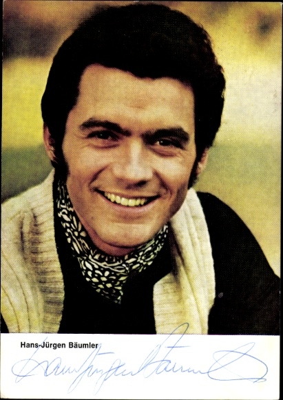 Postcard actor and figure skater Hans-Jürgen Bäumler, portrait, ZDF