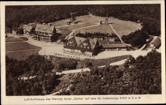 PC Brotterode Trusetal in Thuringia, Greater Inselsberg, Hotel Gotha, aerial photograph