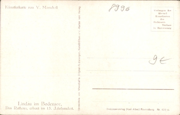 Künstler Ak Marschall, V., Lindau am Bodensee, Rathaus