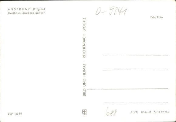 Postcard Ansprung Marienberg in the Ore Mountains, Gasthof Goldene Sonne