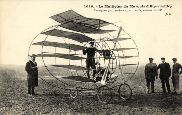 PC Le Multiplan du Marquis d'Equeuvilley, aviation pioneer, Multiplan