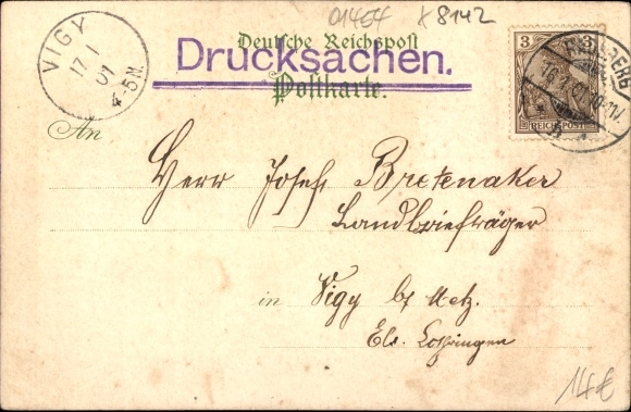 Chromo-Litho Radeberg in Saxony, total view, station building, market, Hotel zum Kaiserhof