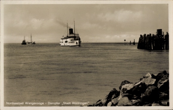 Postcard North Sea resort Wangerooge in East Frisia, steamer town Rüstringen