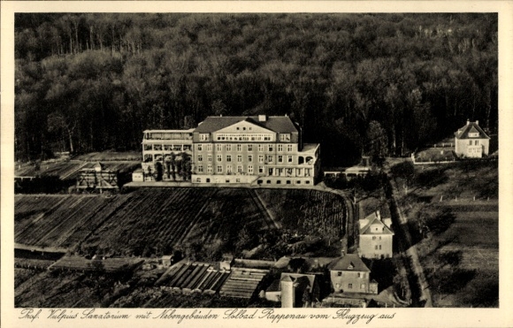 Postcard Bad Rappenau in Baden, Prof. Valpius Sanatorium, outbuilding, aerial photograph