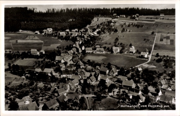 Postcard Hallwangen Dornstetten in the Black Forest Württemberg, aerial photograph