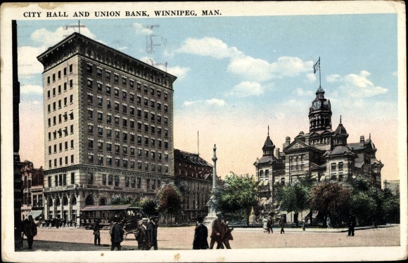 KP Winnipeg Manitoba Kanada, ratusz i Union Bank