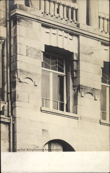 Art Nouveau PC Karlsruhe in Baden Württemberg, building, detailed view, architect Hermann Billing