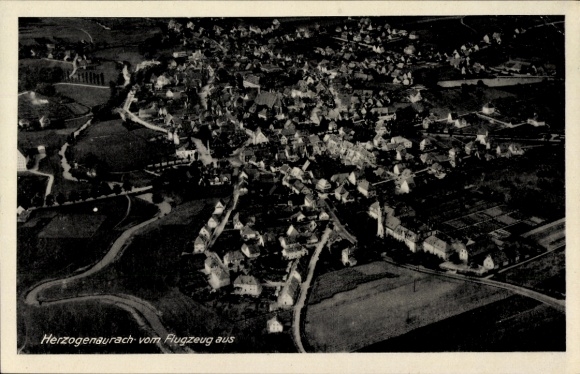 Postcard Herzogenaurach in Middle Franconia, aerial photograph