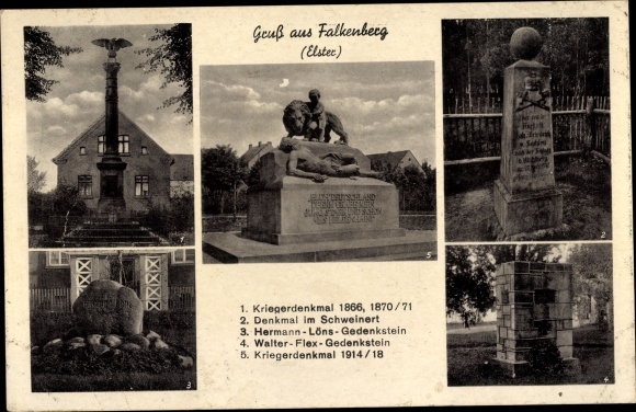 Postcard Falkenberg an der Elster, monuments