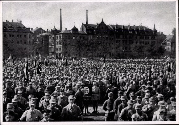Sammelbild Deutschland erwacht 20, Deutscher Tag in Nürnberg 1923, SA ist angetreten
