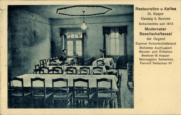 Ak Gaußig in Oberlausitz, Restaurant en Koffie M. Kasper