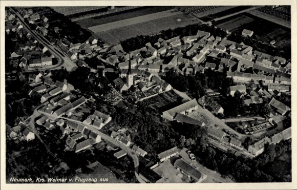 Postcard Neumark near Weimar Thuringia, aerial photograph