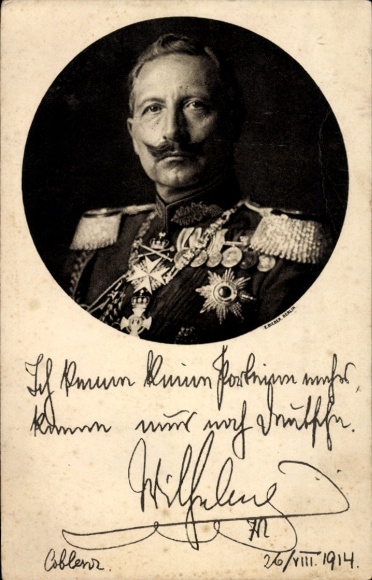 Postcard Kaiser Wilhelm II., Portrait, I no longer know any parties, quote 1914