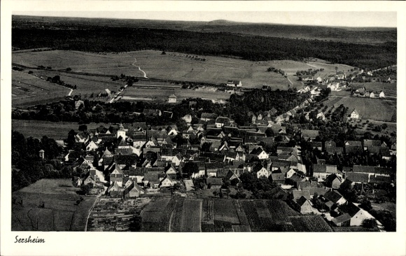 Postcard Sersheim in Württemberg, aerial photograph