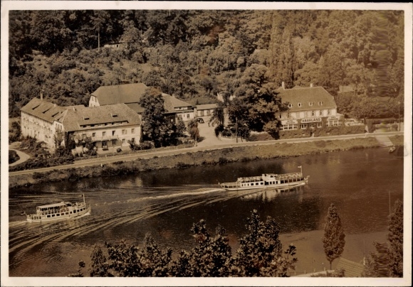 Ak Heidelberg am Neckar, Park Hotel Haarlass, Dampfer, Talblick