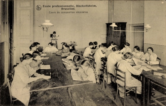 CPA Bruxelles Bruxelles, Ecole professionalnelle, Bischoffsheim, Cours de kompozycji dekoracyjnej