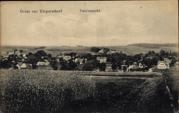 Postcard Tirpersdorf im Vogtland, total view of the village
