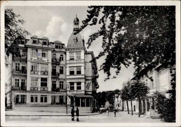 Postcard Ostseebad Heringsdorf on Usedom, Kulm, corner of Seestraße, Gerhard Opitz Heim